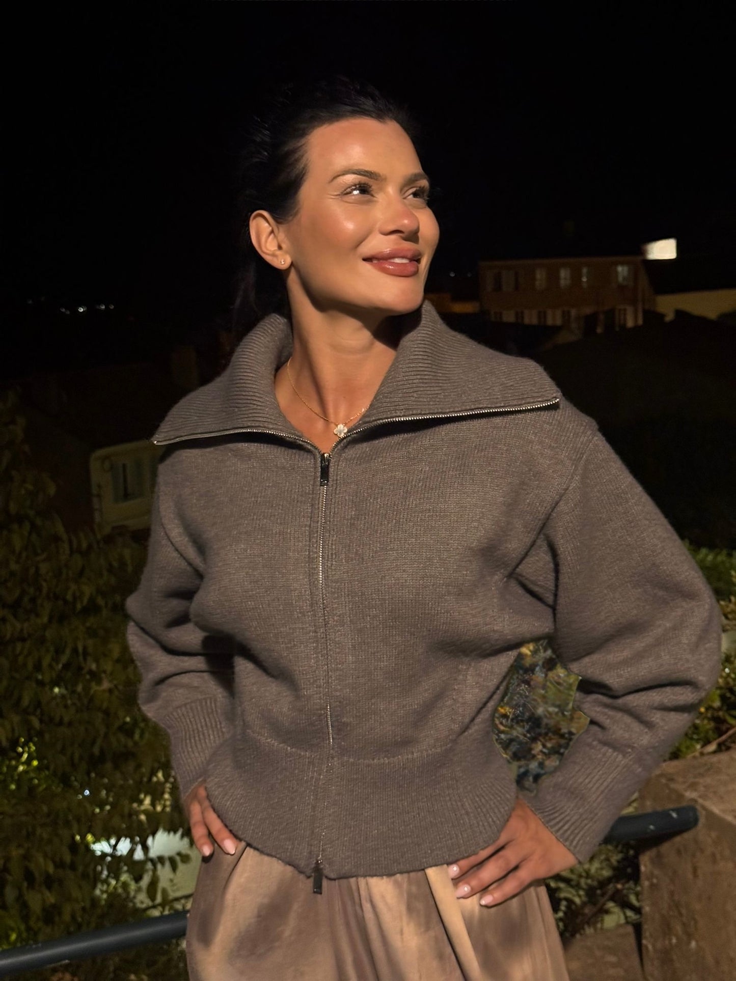 Wool Zip Cardigan