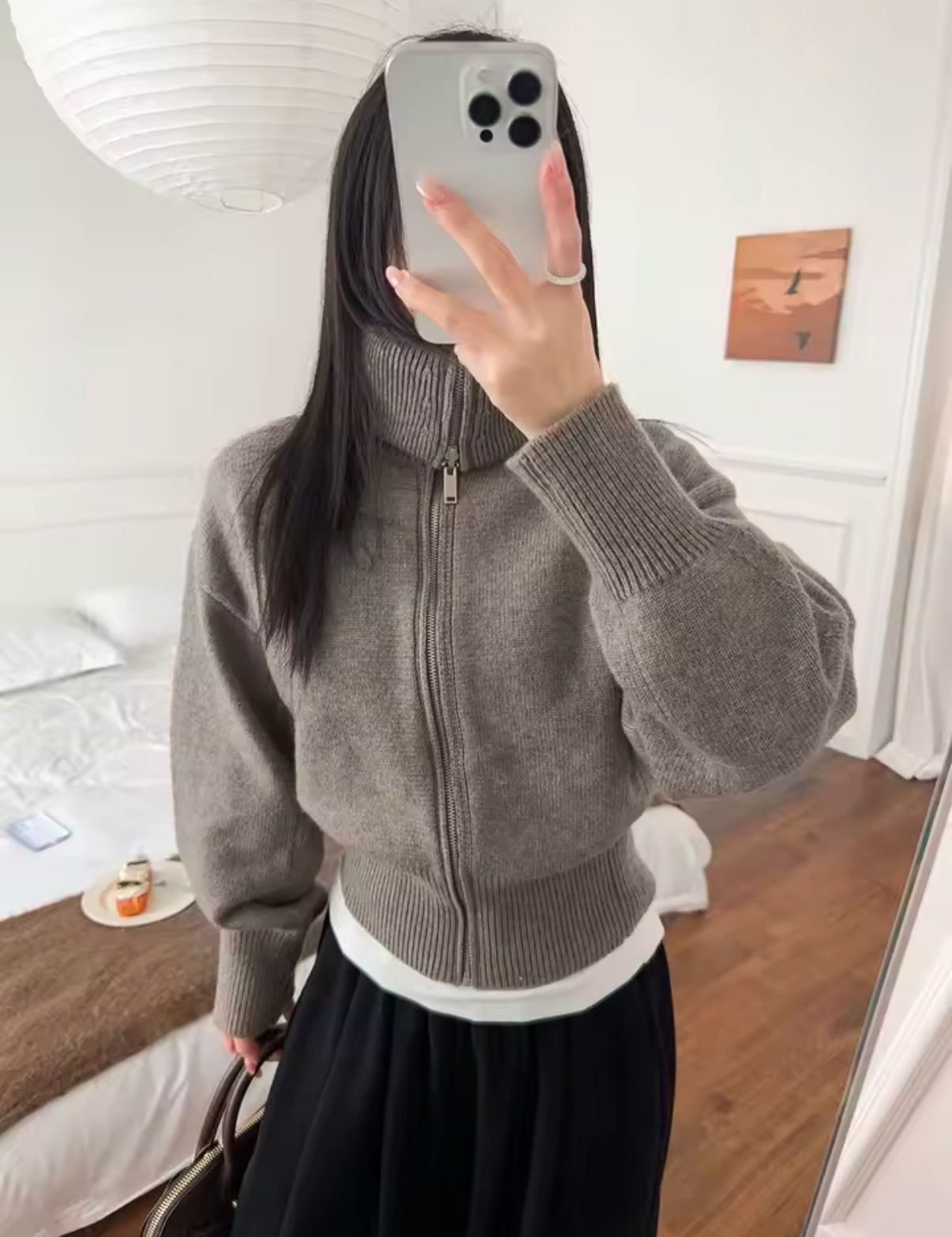 Wool Zip Cardigan